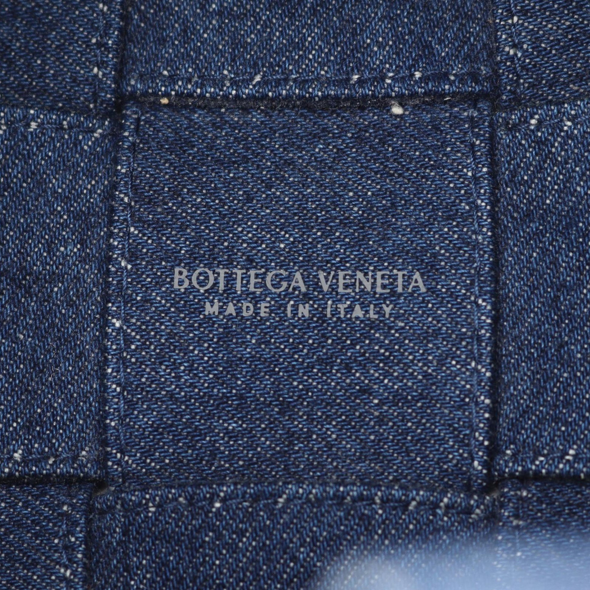 Bottega Veneta Small Denim Maxi Intrecciato Cassette Bucket Bag
