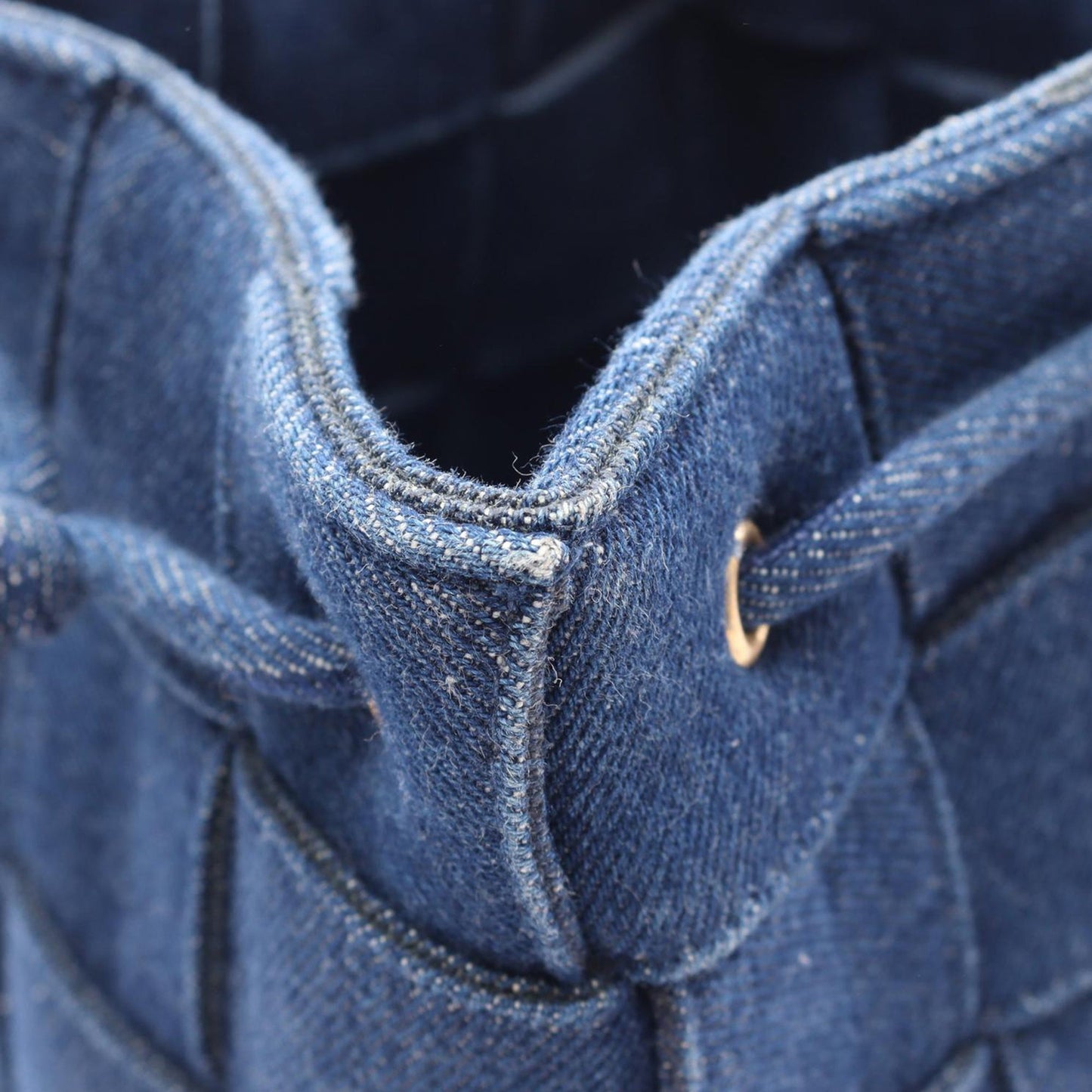 Bottega Veneta Small Denim Maxi Intrecciato Cassette Bucket Bag