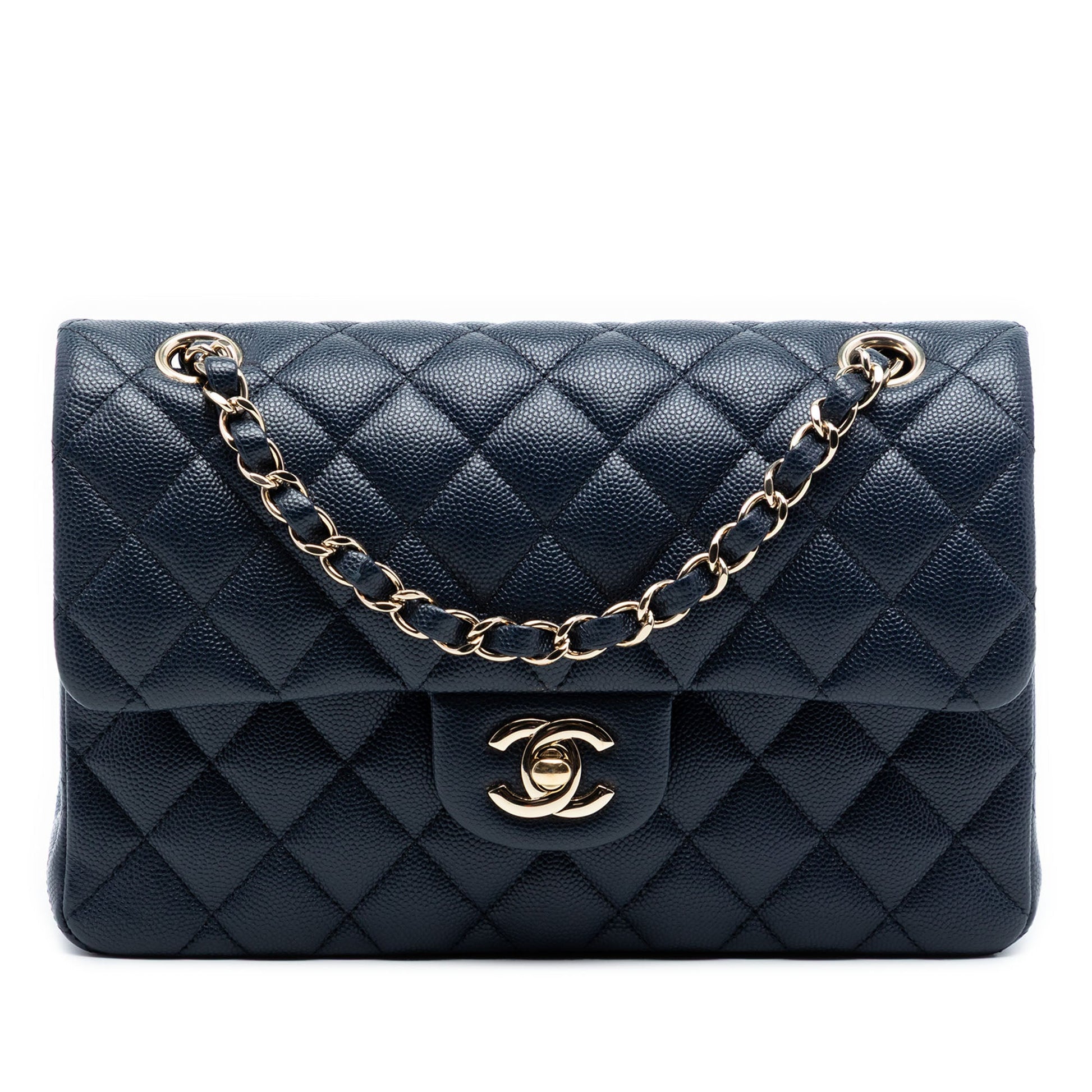 Small Classic Caviar Double Flap