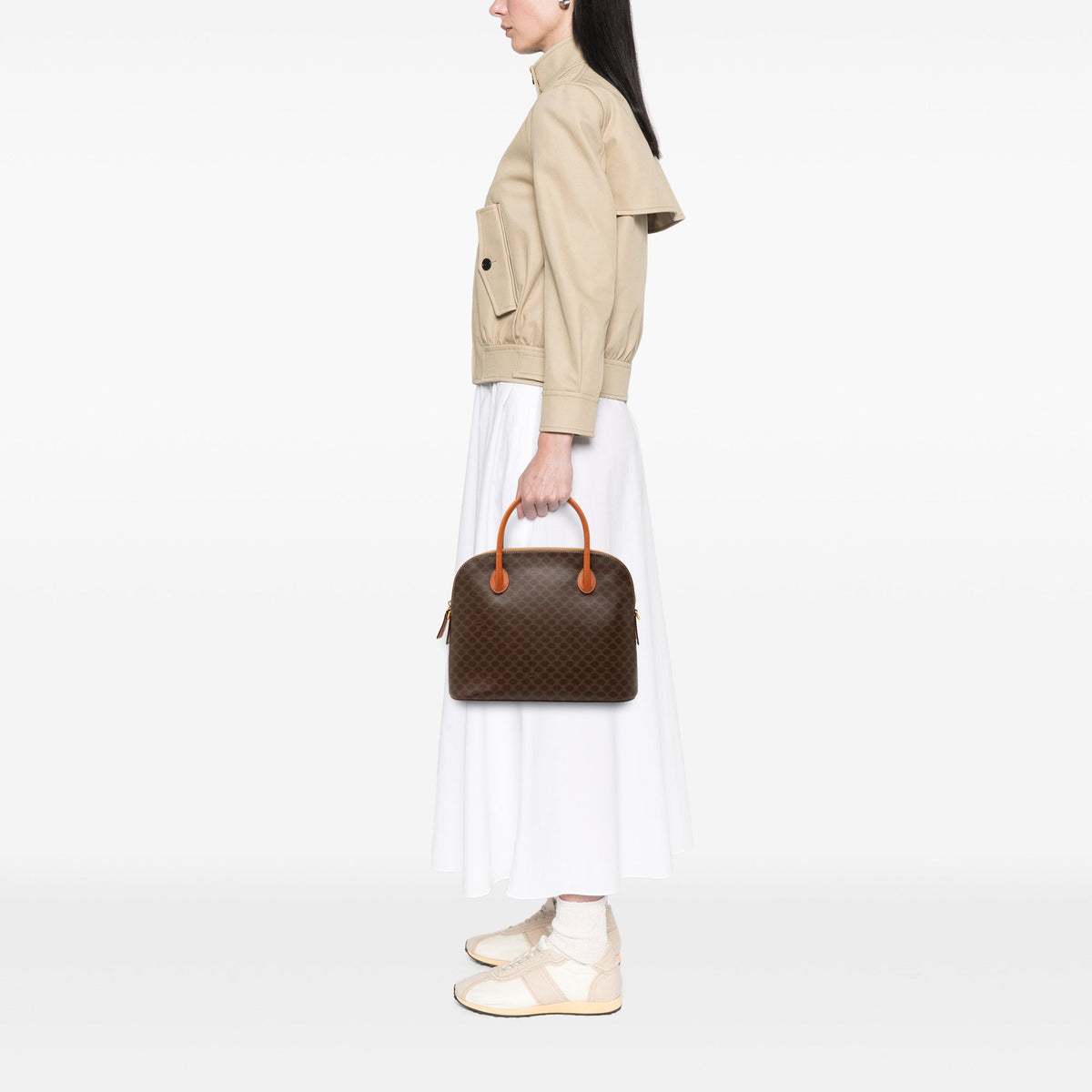 Celine Macadam Coated Canvas Dome Handbag