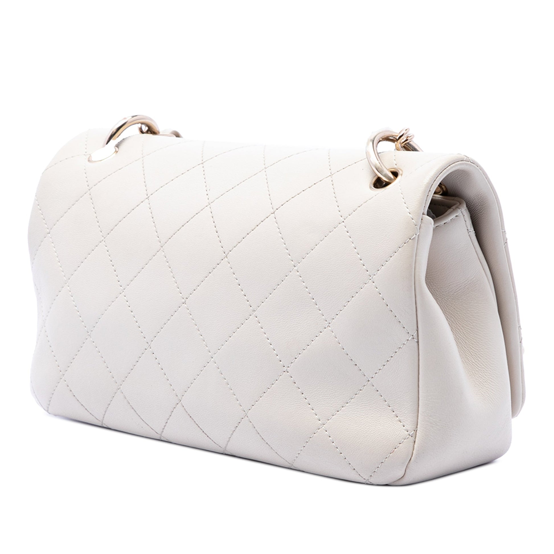 Chanel Large Quilted Lambskin Twist Chain Enamel CC Flap