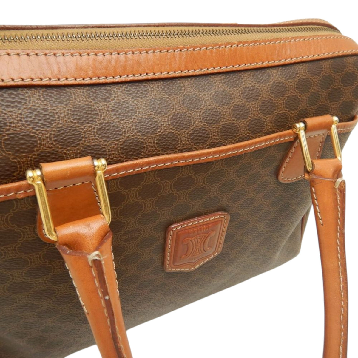 Celine Macadam Coated Canvas Handbag