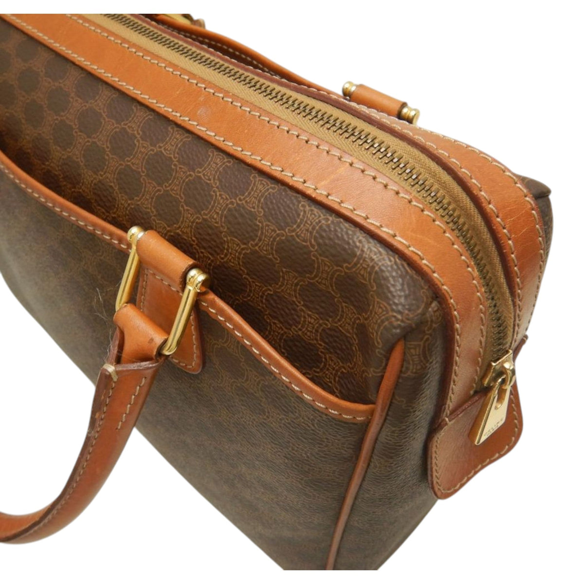 Celine Macadam Coated Canvas Handbag