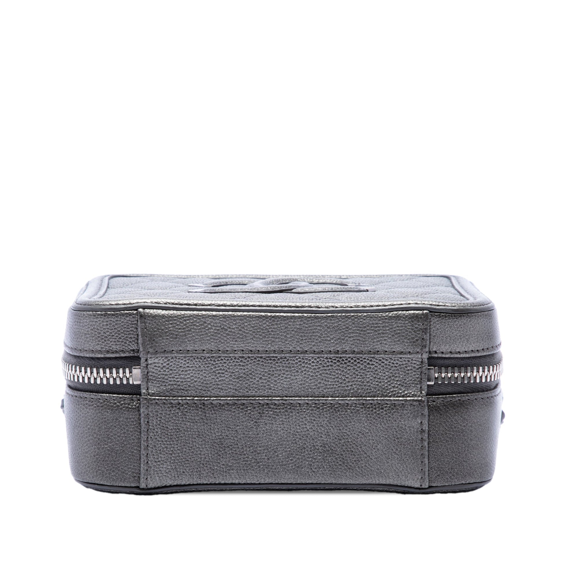 Chanel Small Metallic Caviar CC Filigree Vanity Case
