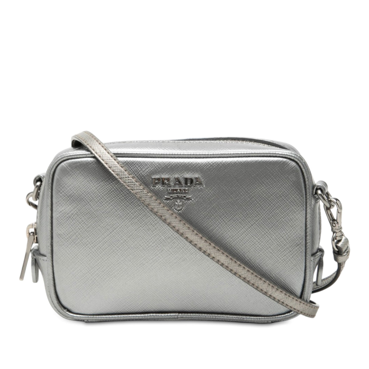 Prada Mini Metallic Saffiano Lux Camera Bag