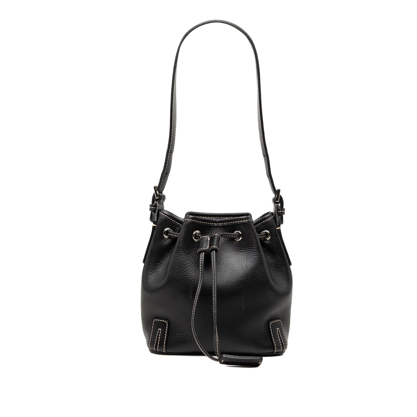 Burberry Leather Drawstring Bucket Bag
