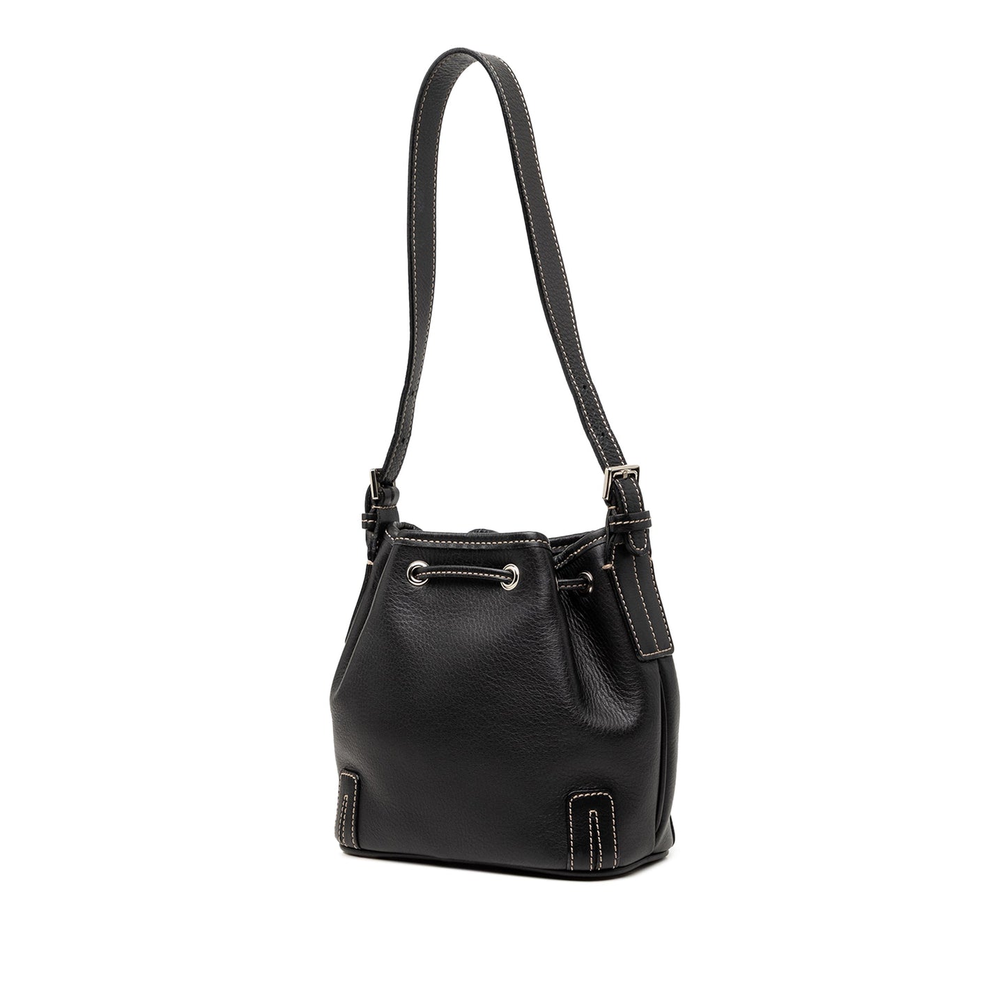 Burberry Leather Drawstring Bucket Bag