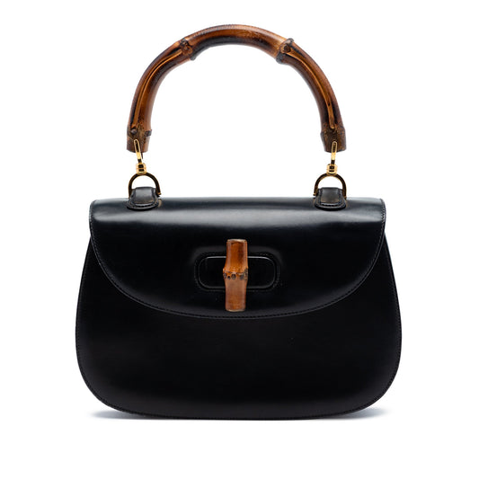 Gucci Small Calfskin Bamboo Top Handle Bag
