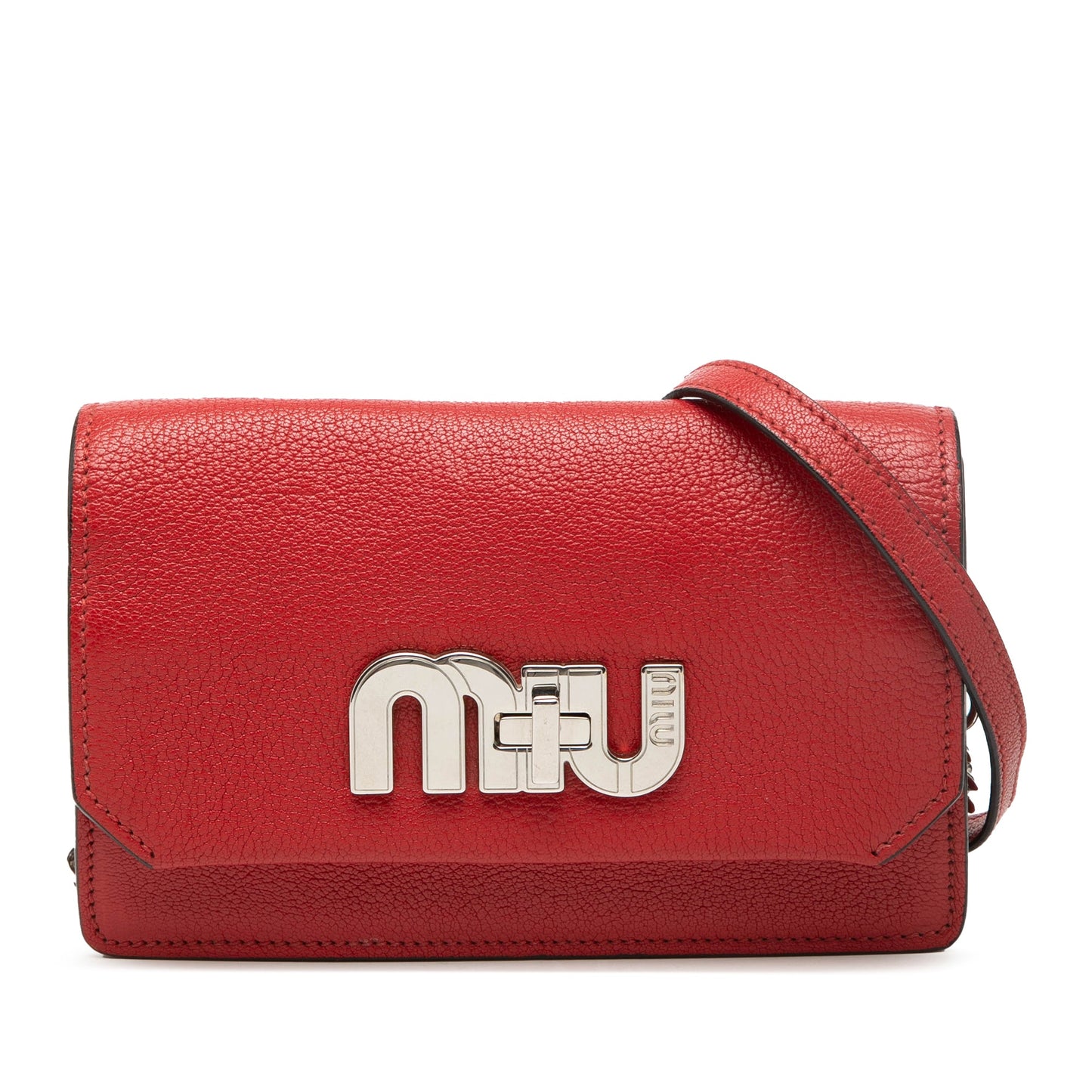 Miu Miu Goatskin Madras Miu Logo Crossbody