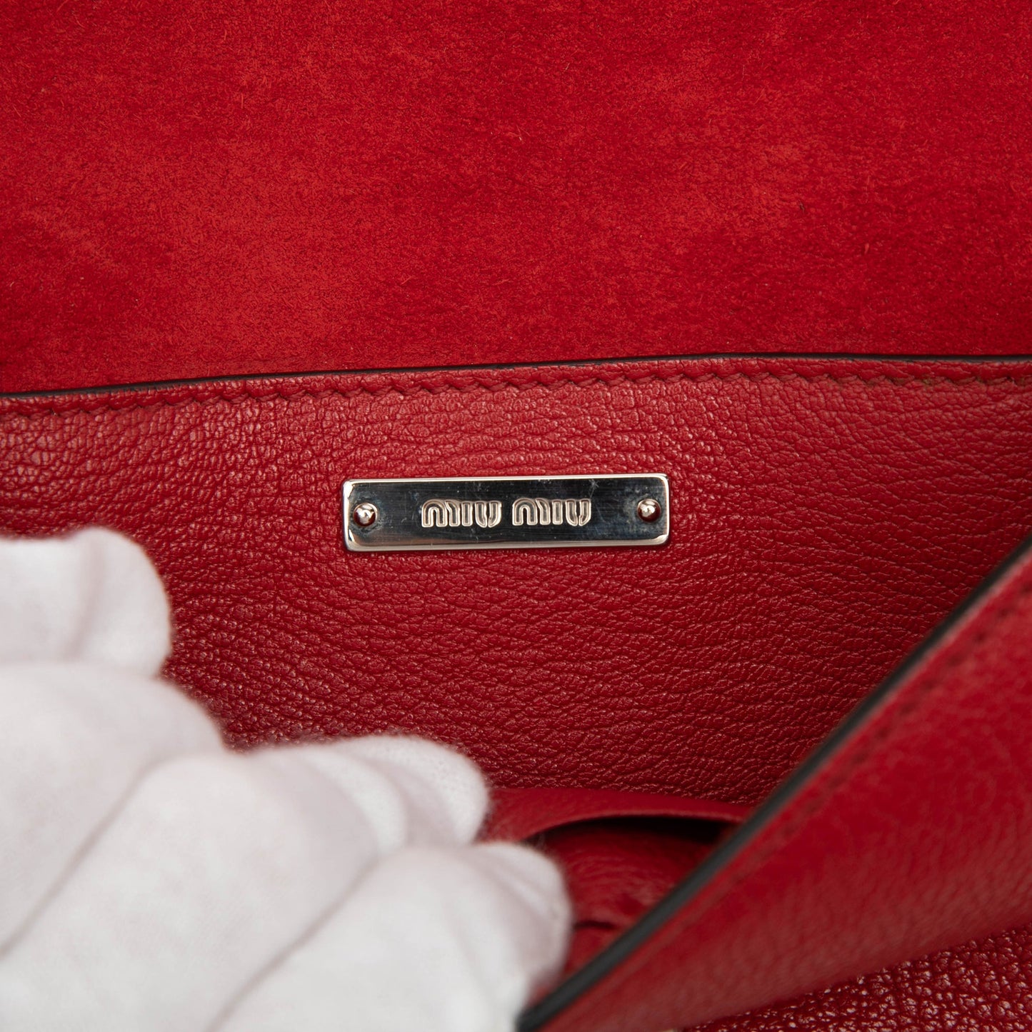 Miu Miu Goatskin Madras Miu Logo Crossbody