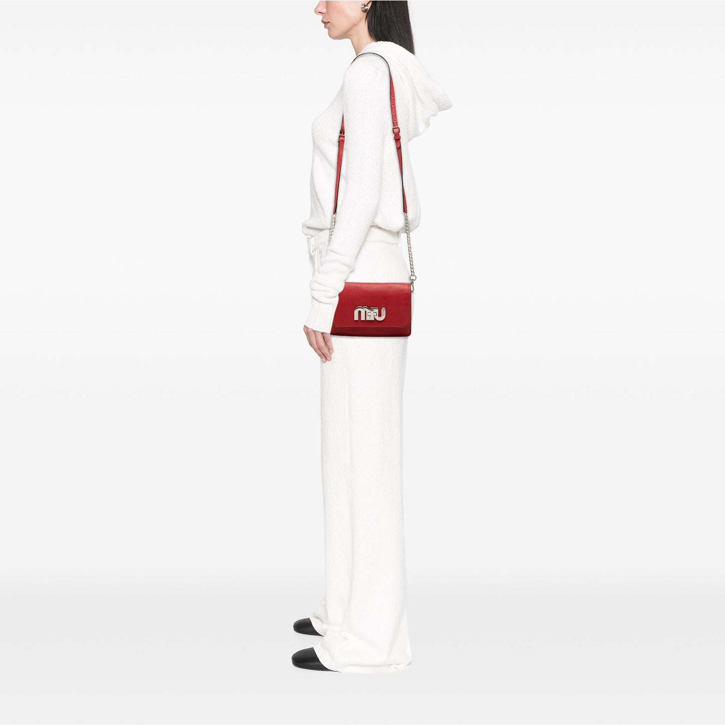 Miu Miu Goatskin Madras Miu Logo Crossbody