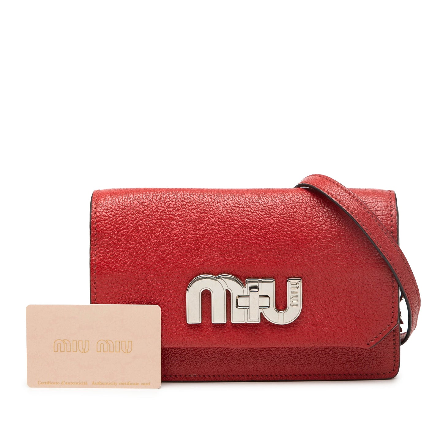 Miu Miu Goatskin Madras Miu Logo Crossbody