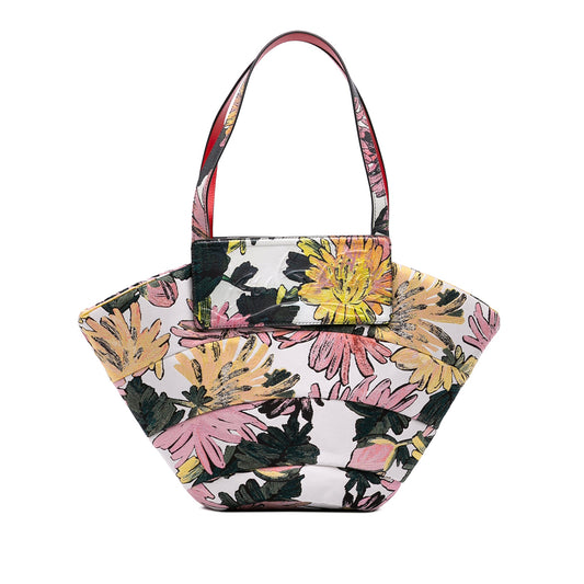 Christian Louboutin Canvas Floral Embroidered Loubishore Tote
