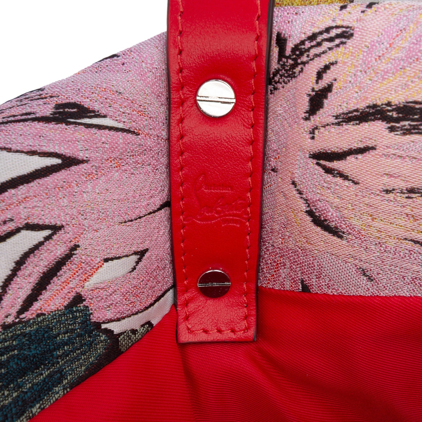 Christian Louboutin Canvas Floral Embroidered Loubishore Tote
