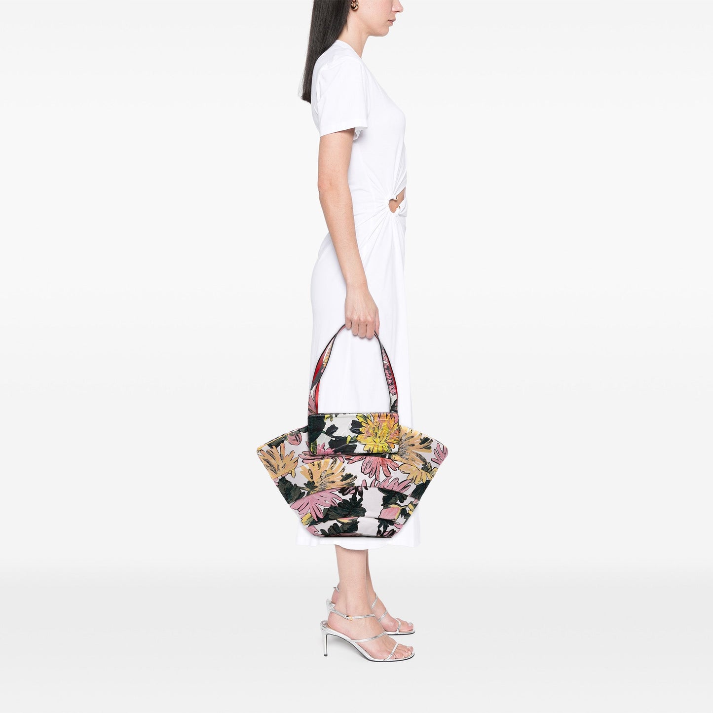 Christian Louboutin Canvas Floral Embroidered Loubishore Tote