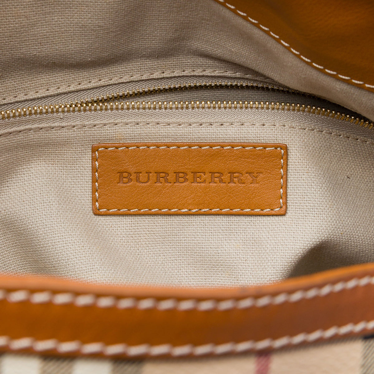 Burberry Haymarket Check Coated Canvas and Calfskin Bucket Bag