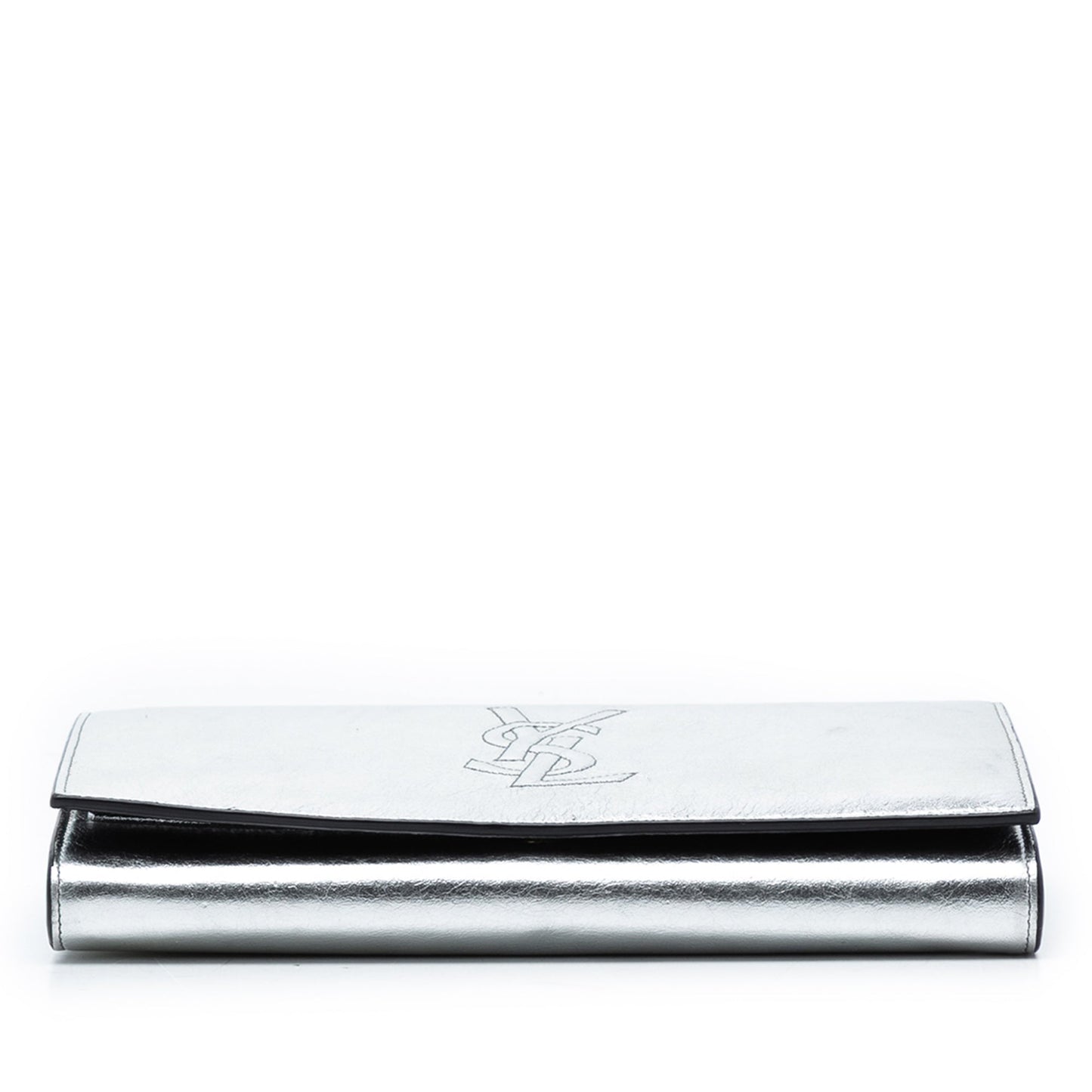 Saint Laurent Crinkled Metallic Calfskin Belle de Jour Chain Clutch