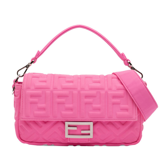 Fendi Medium Embossed Lycra Baguette Satchel