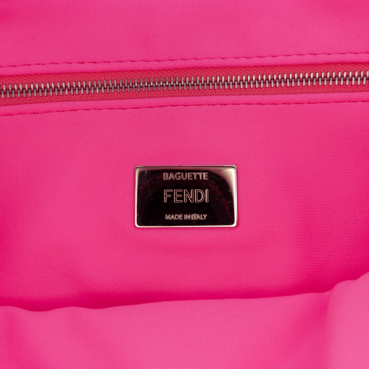 Fendi Medium Embossed Lycra Baguette Satchel