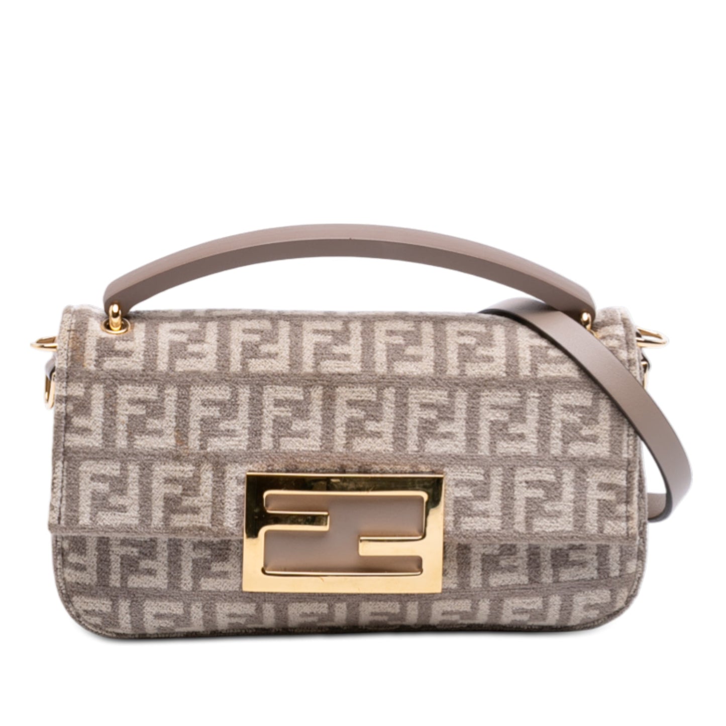 Fendi Zucchino Velvet Baguette Phone Pouch Satchel
