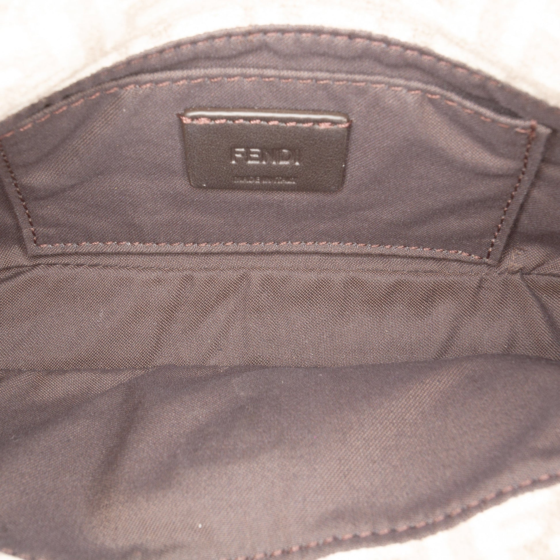 Fendi Zucchino Velvet Baguette Phone Pouch Satchel