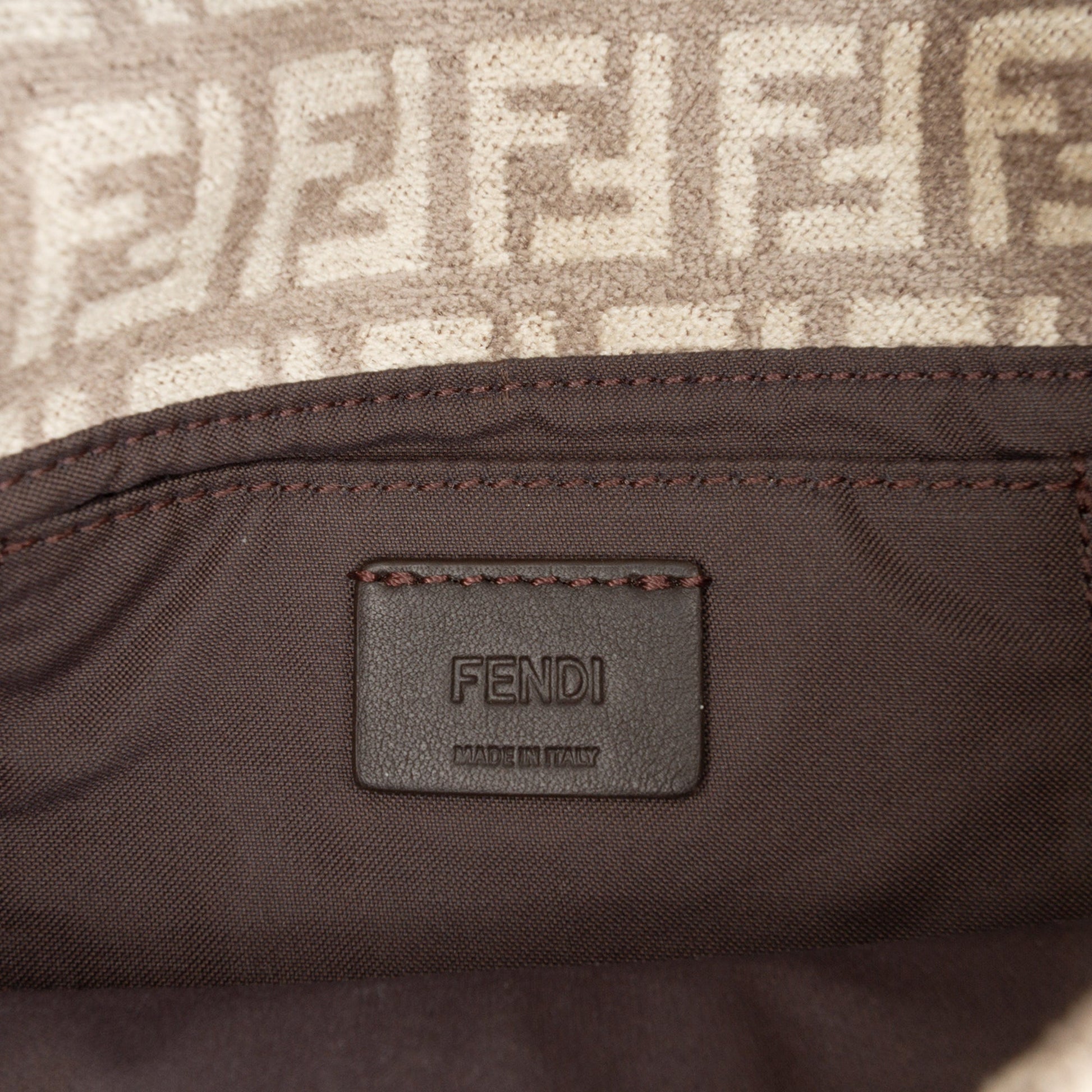 Fendi Zucchino Velvet Baguette Phone Pouch Satchel