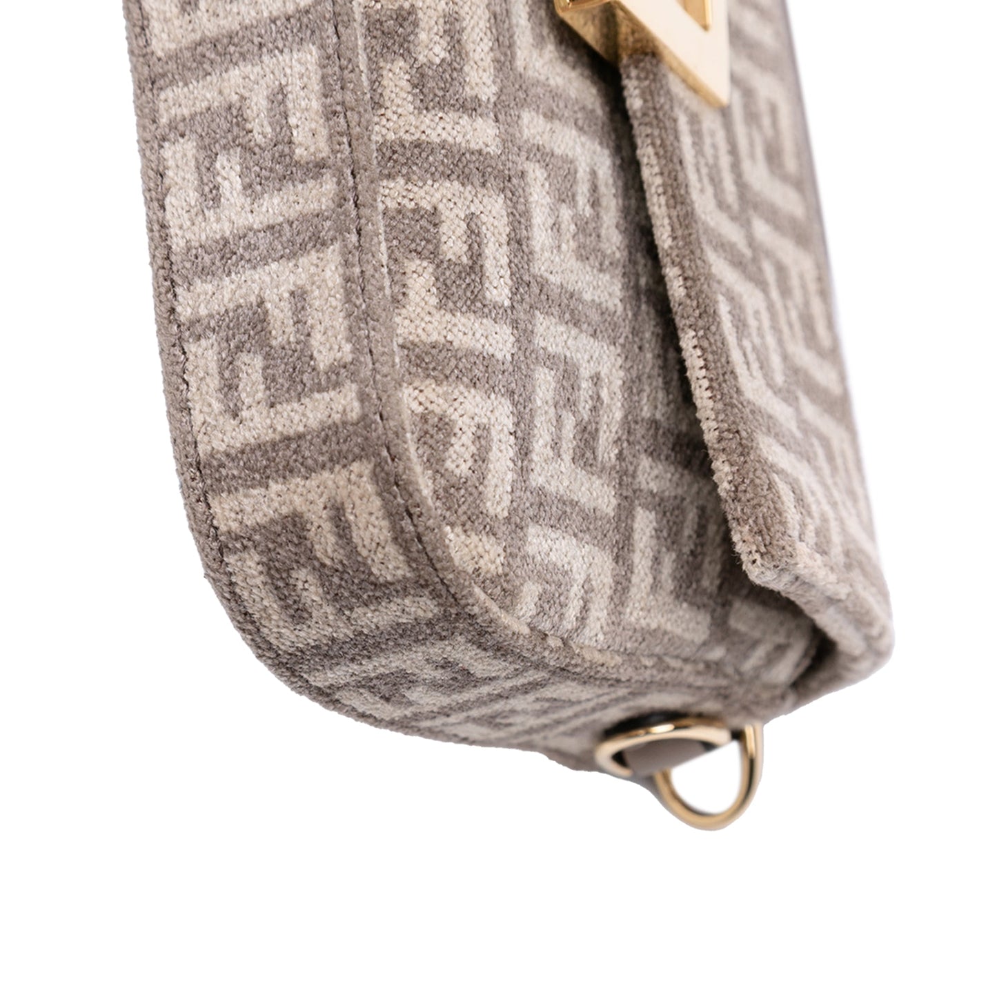 Fendi Zucchino Velvet Baguette Phone Pouch Satchel
