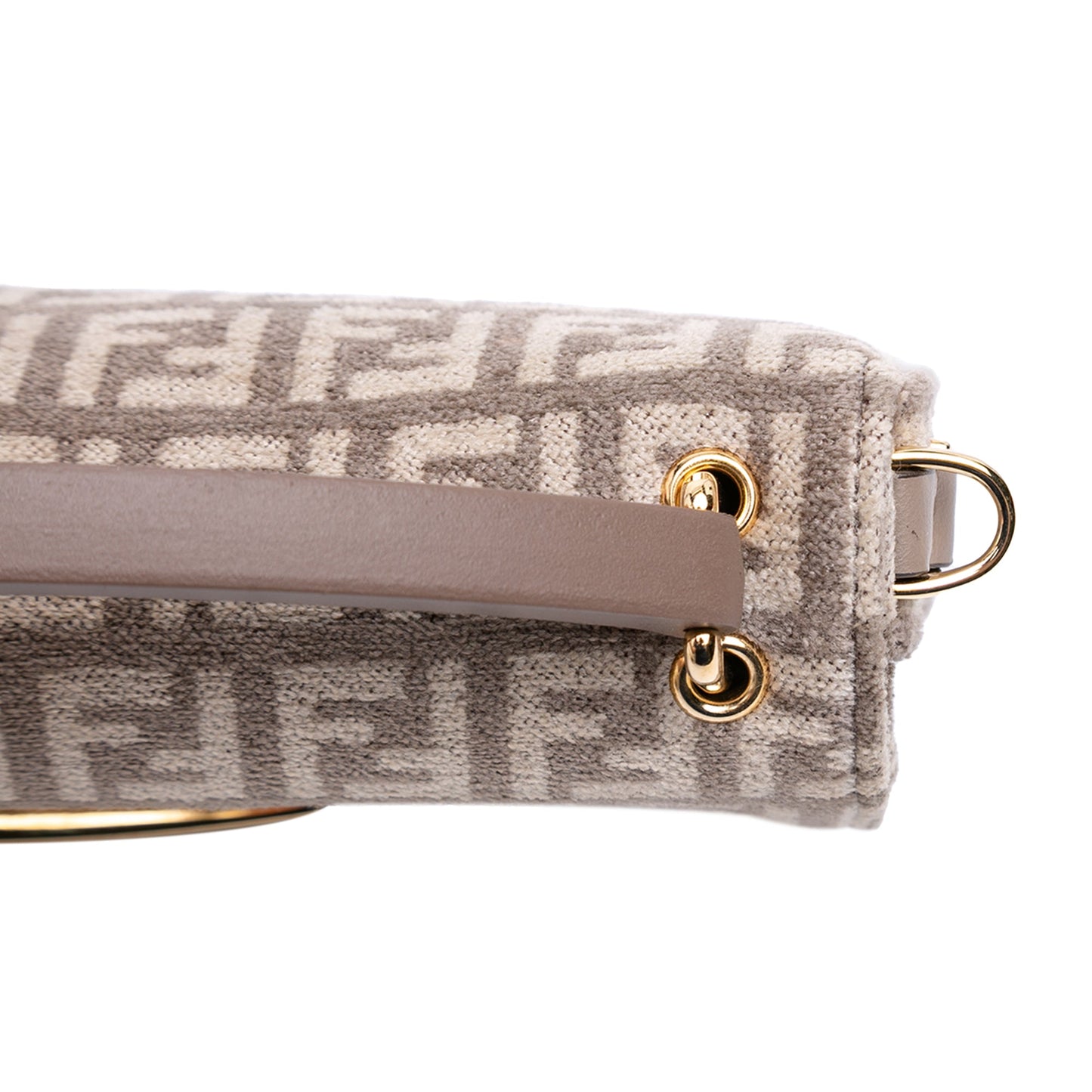Fendi Zucchino Velvet Baguette Phone Pouch Satchel