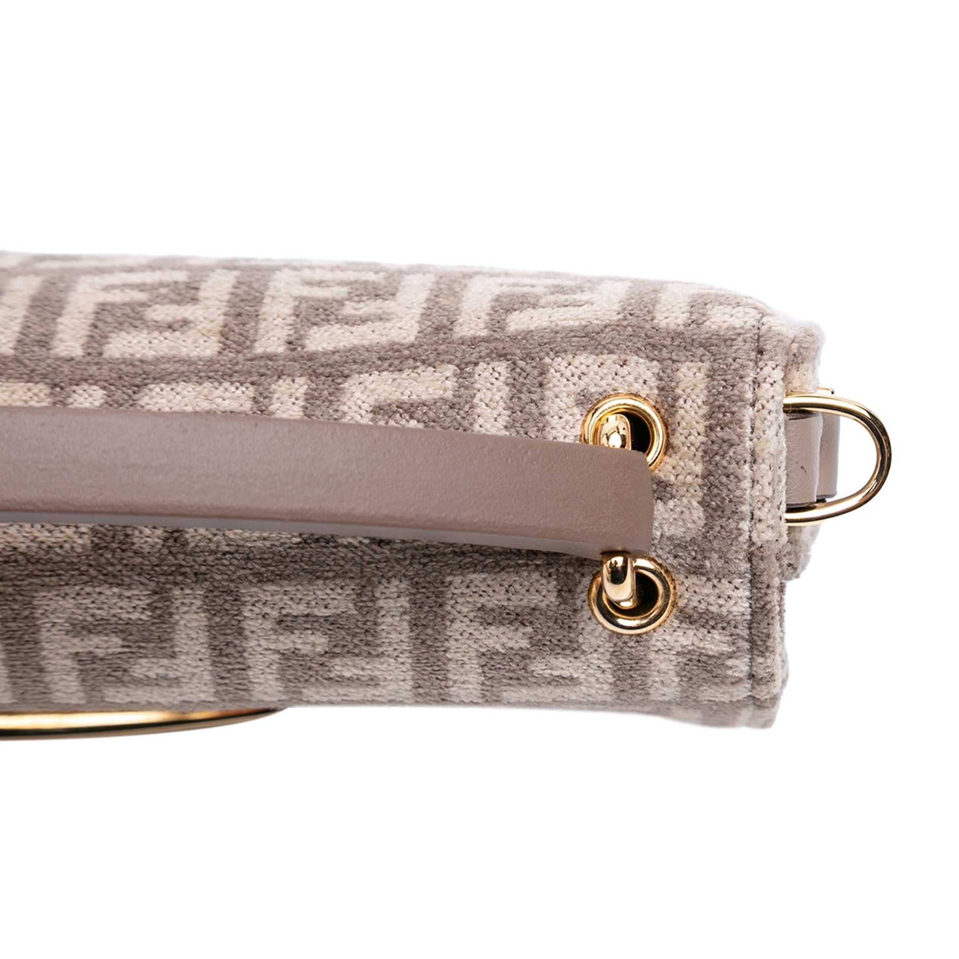 Fendi Zucchino Velvet Baguette Phone Pouch Satchel