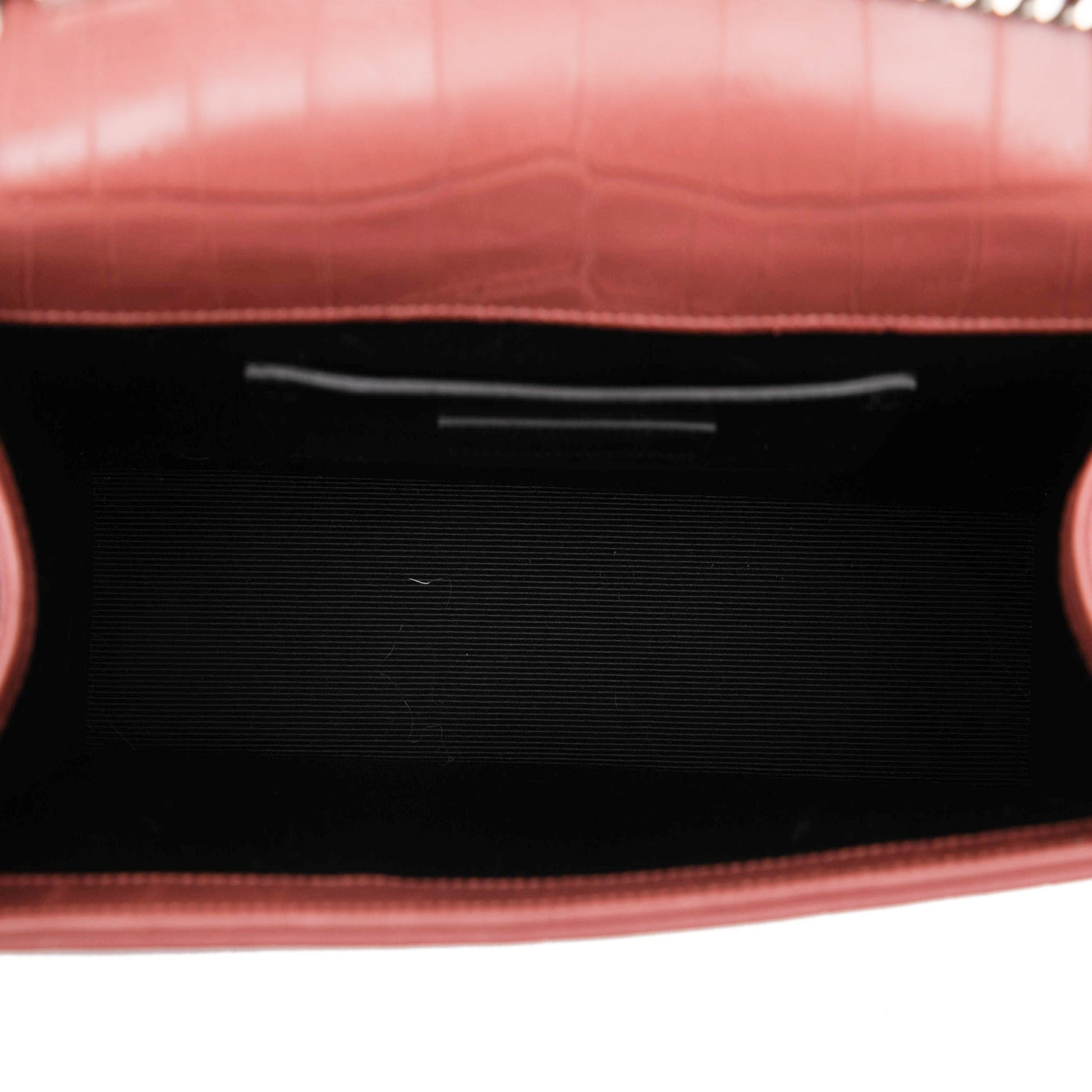 Saint Laurent Medium Croc Embossed Leather Kate Tassel Crossbody