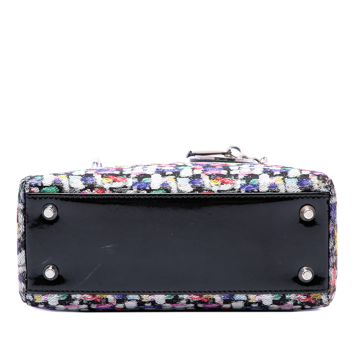Dior Mini Multicolor Metallic Fabric and Patent Leather Lady Dior — Black