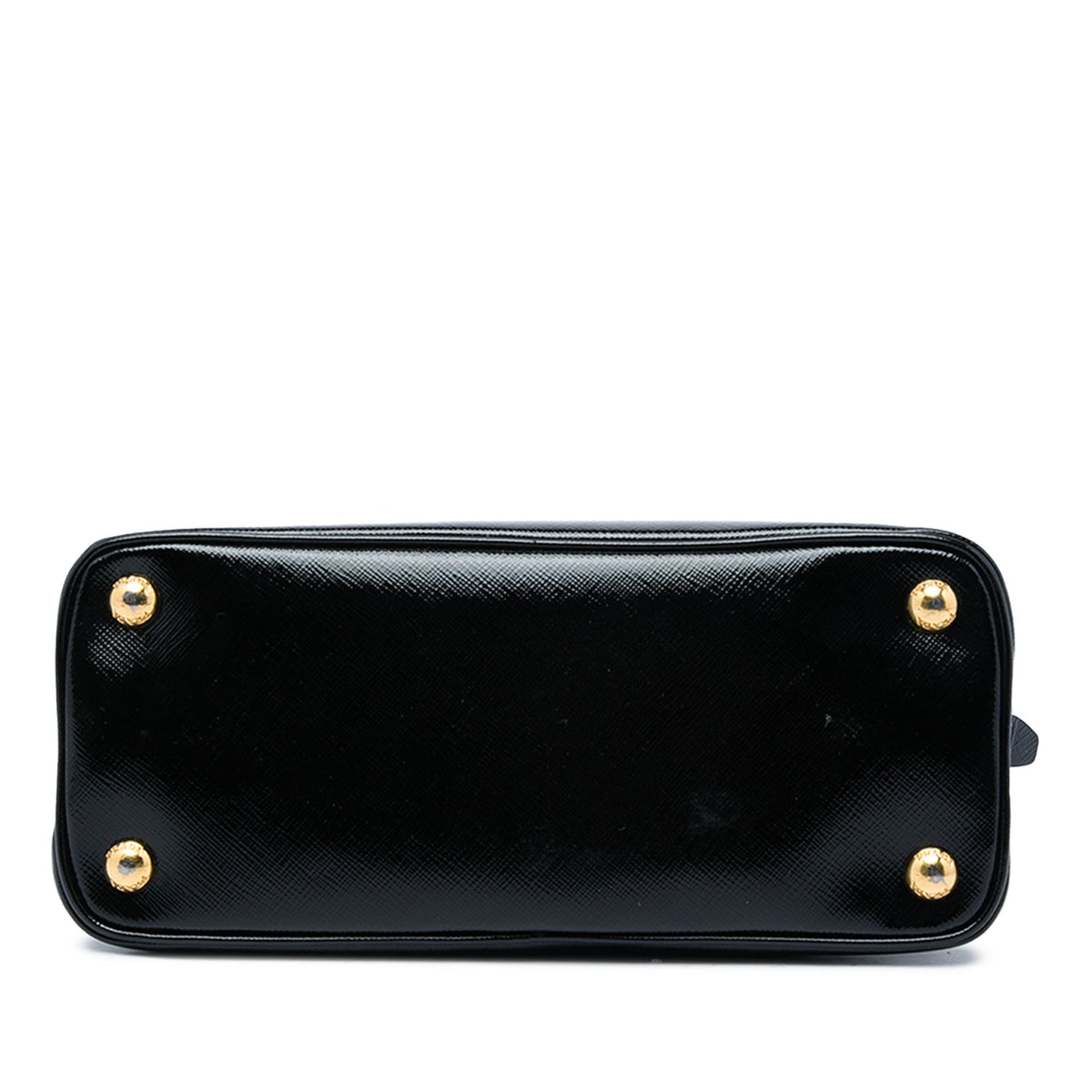 Prada Small Saffiano Vernice Promenade Satchel — Black