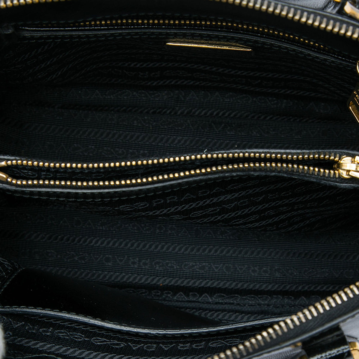 Prada Small Saffiano Vernice Promenade Satchel — Black