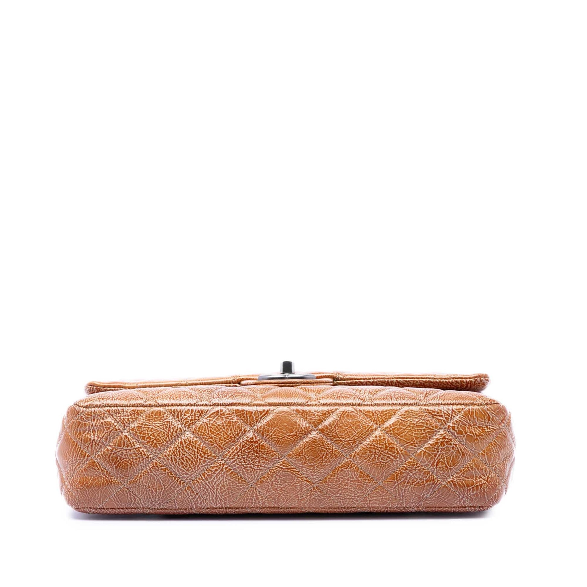 Chanel Medium Classic Crinkled Patent Double Flap