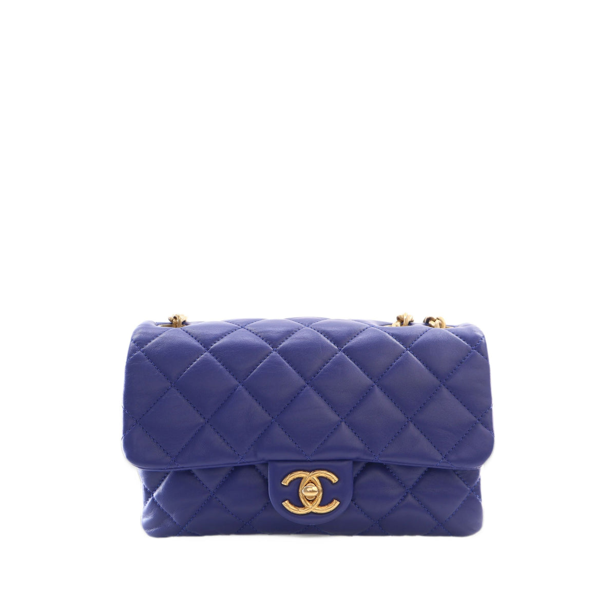 Chanel Small Quilted Lambskin Pillow Crush Flap — Blue