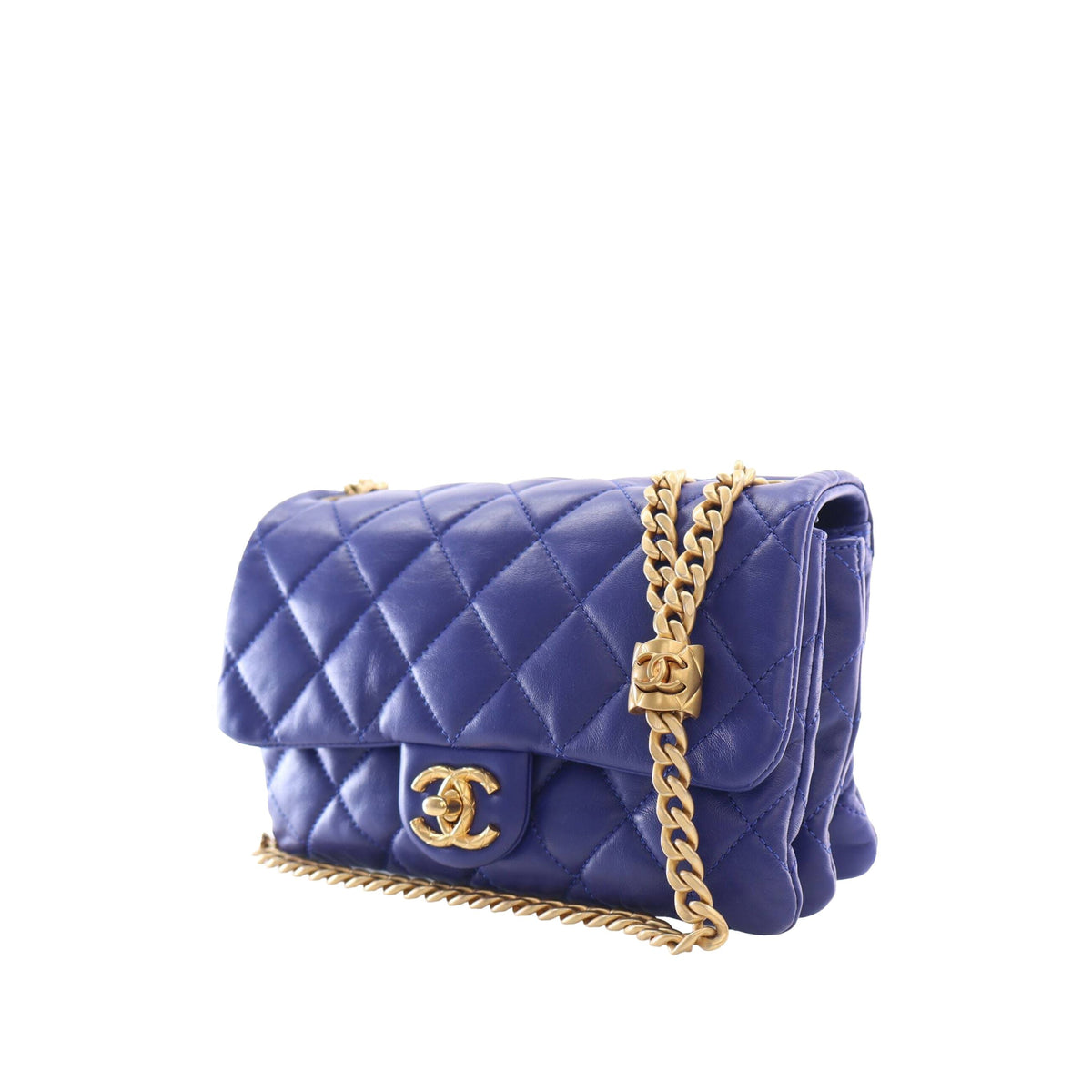 Chanel Small Quilted Lambskin Pillow Crush Flap — Blue