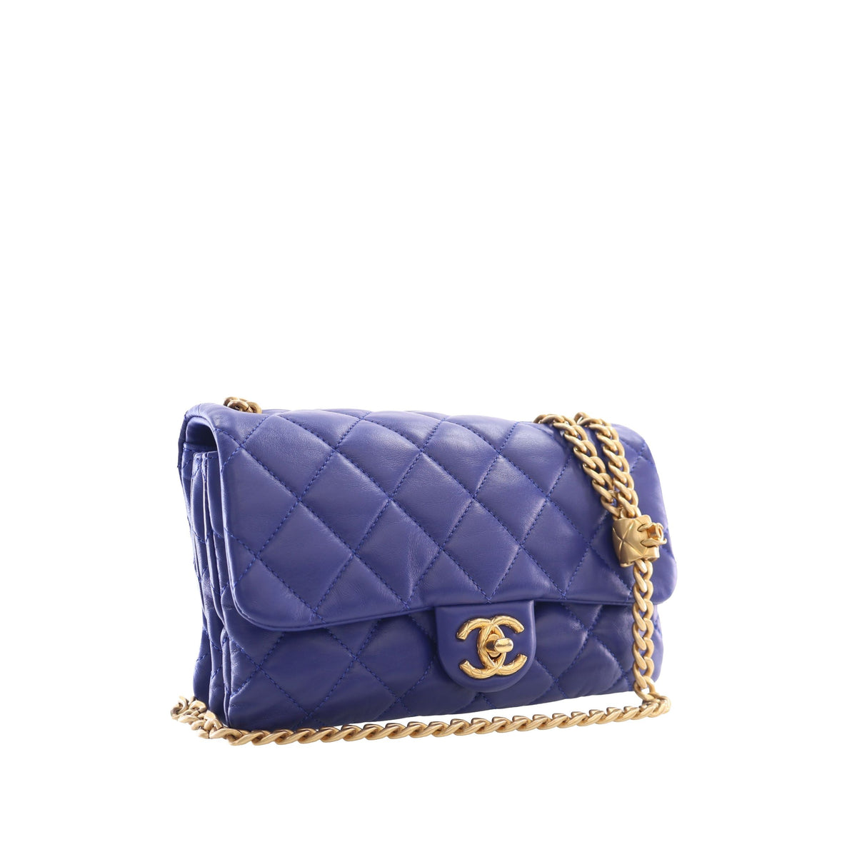 Chanel Small Quilted Lambskin Pillow Crush Flap — Blue