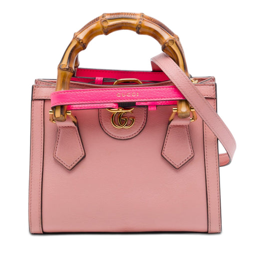 Gucci Mini Calfskin Bamboo Diana Satchel