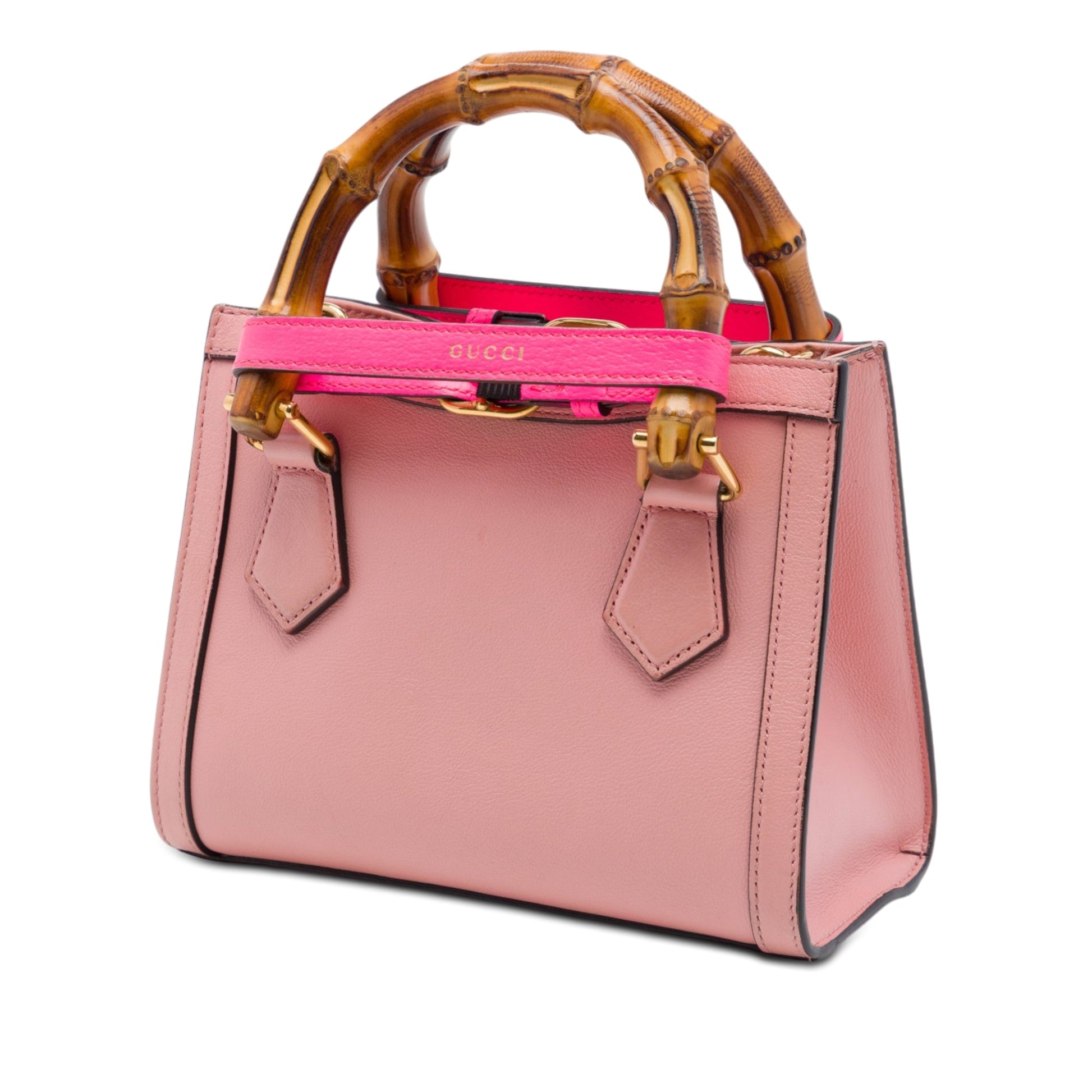 Gucci Mini Calfskin Bamboo Diana Satchel