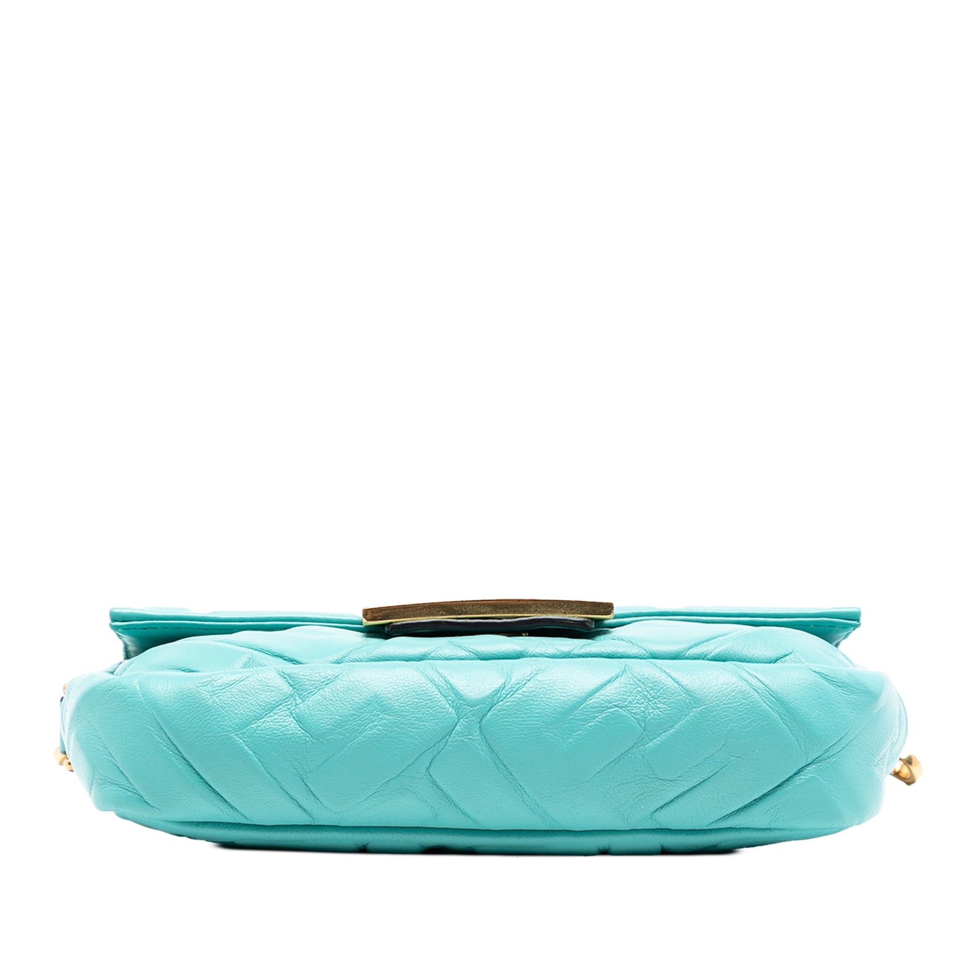 Fendi Mini Zucca Embossed Leather Baguette Satchel