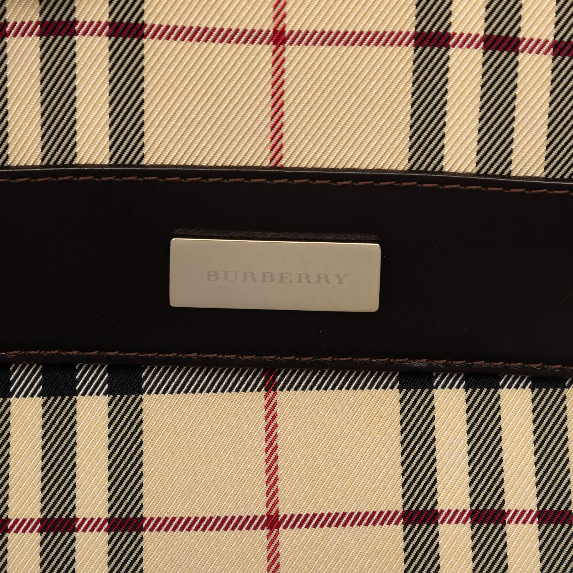 Burberry House Check Canvas Flap Crossbody