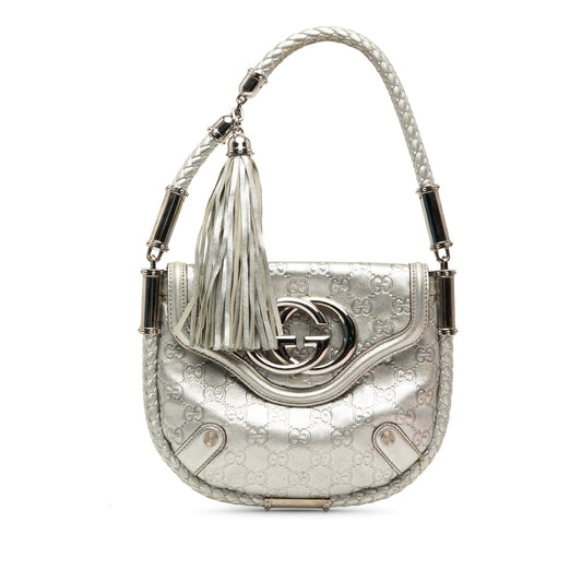 Gucci Medium Metallic Guccissima Britt Tassel Flap Handbag