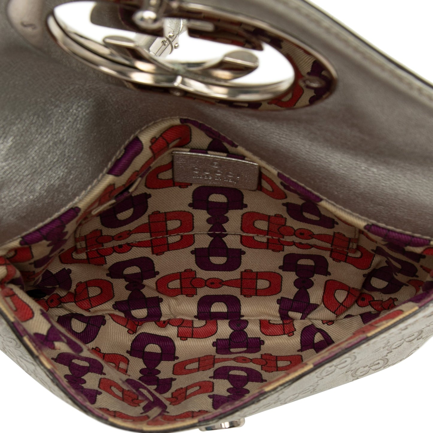 Gucci Medium Metallic Guccissima Britt Tassel Flap Handbag