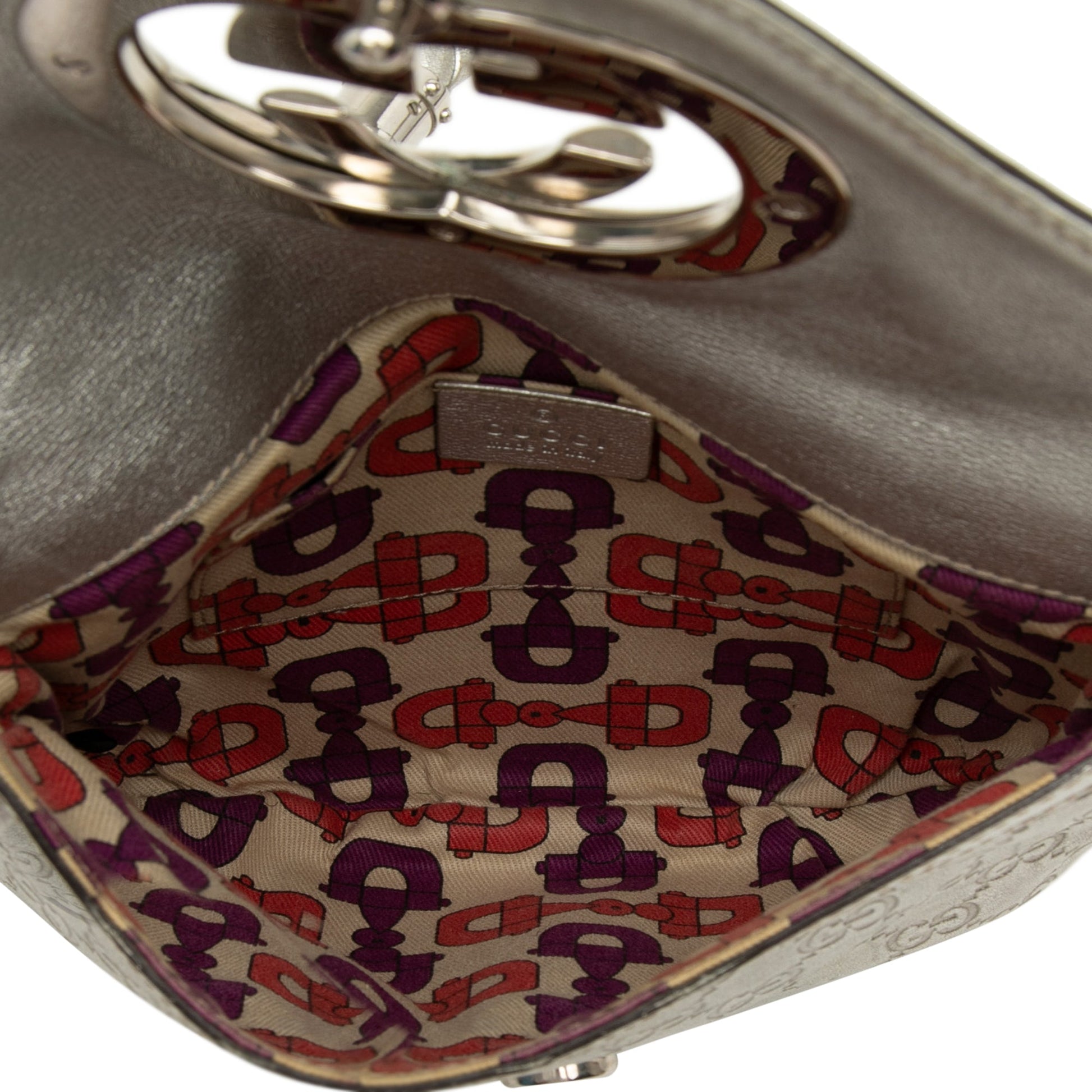 Gucci Medium Metallic Guccissima Britt Tassel Flap Handbag