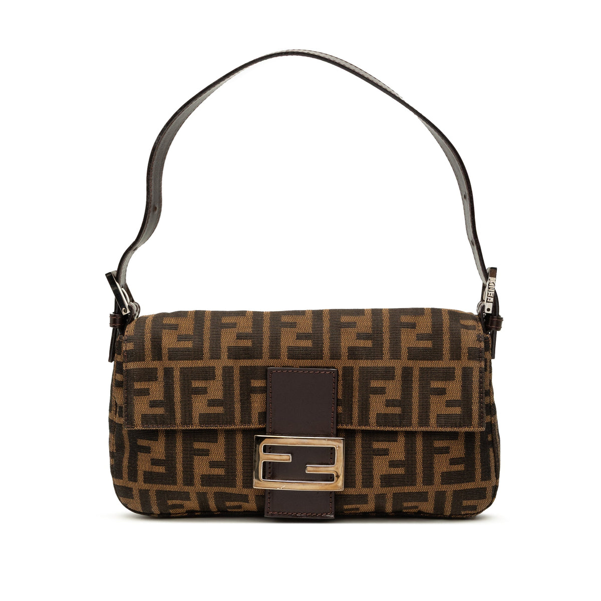 Fendi Zucca Canvas Baguette — Brown