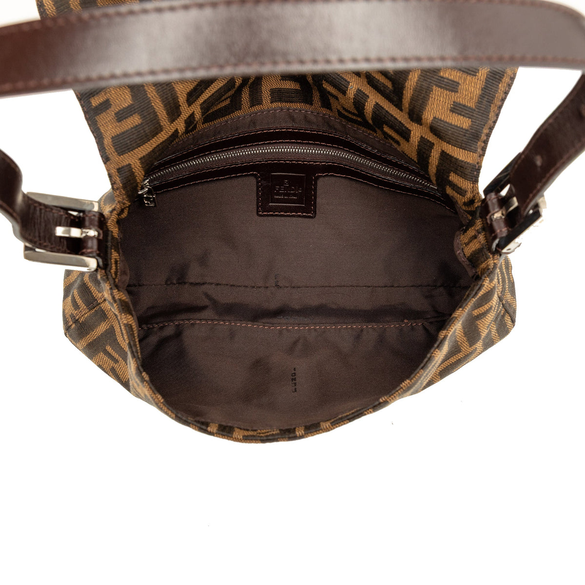 Fendi Zucca Canvas Baguette — Brown