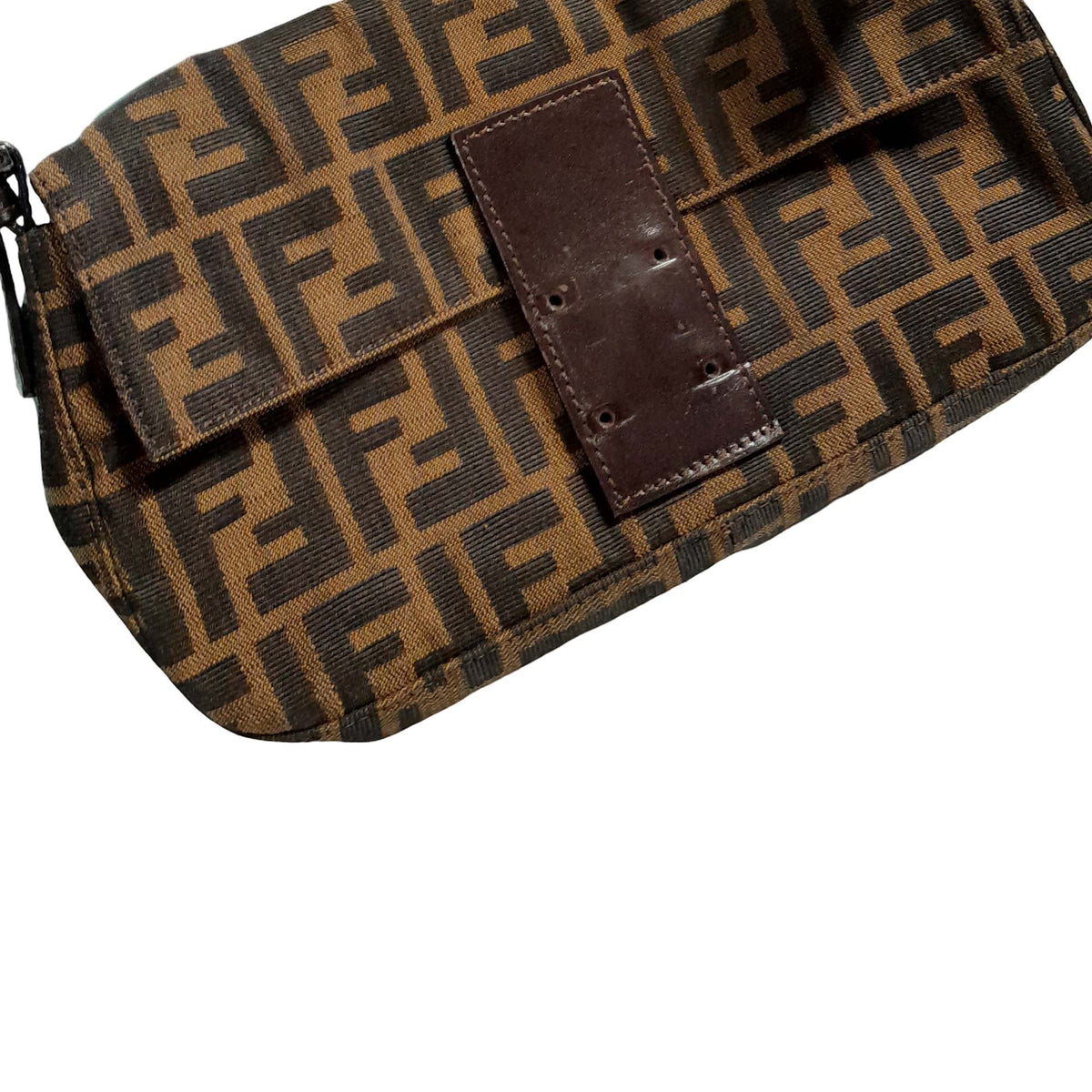 Fendi Zucca Canvas Baguette — Brown