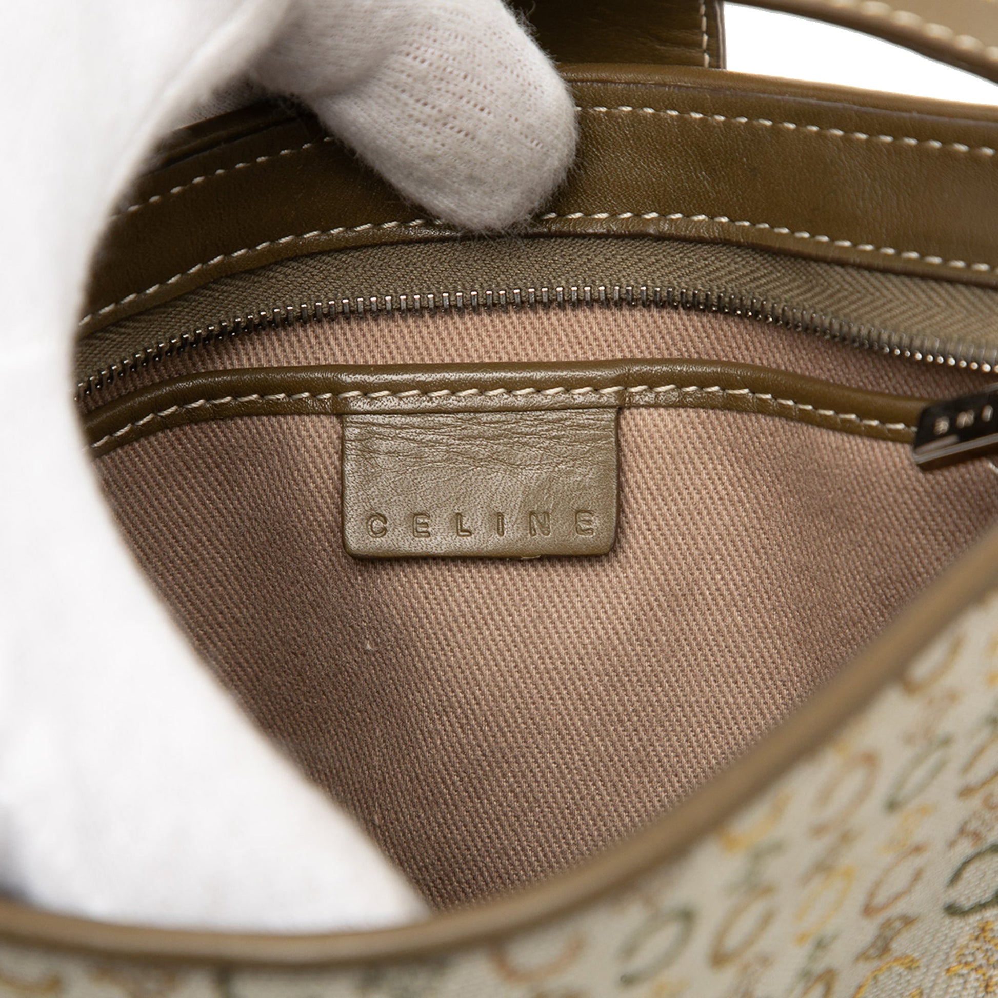 Celine C Macadam Canvas Shoulder Bag