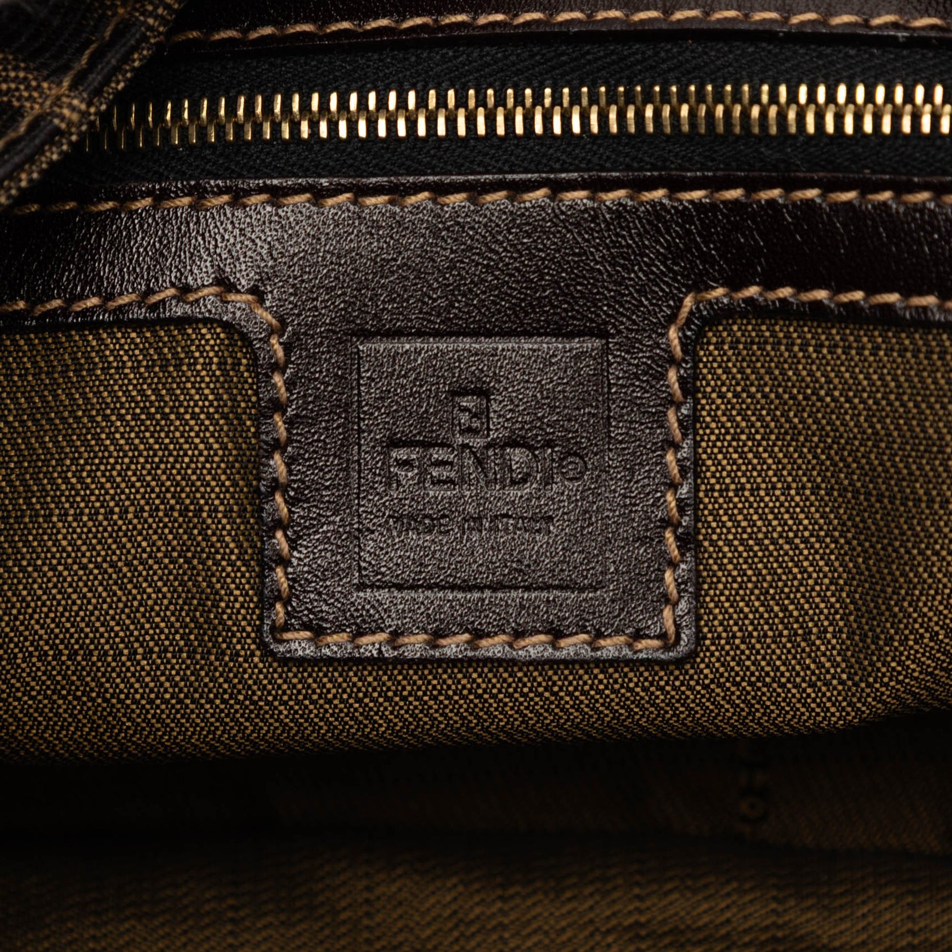 Fendi Zucca Canvas Shoulder Bag