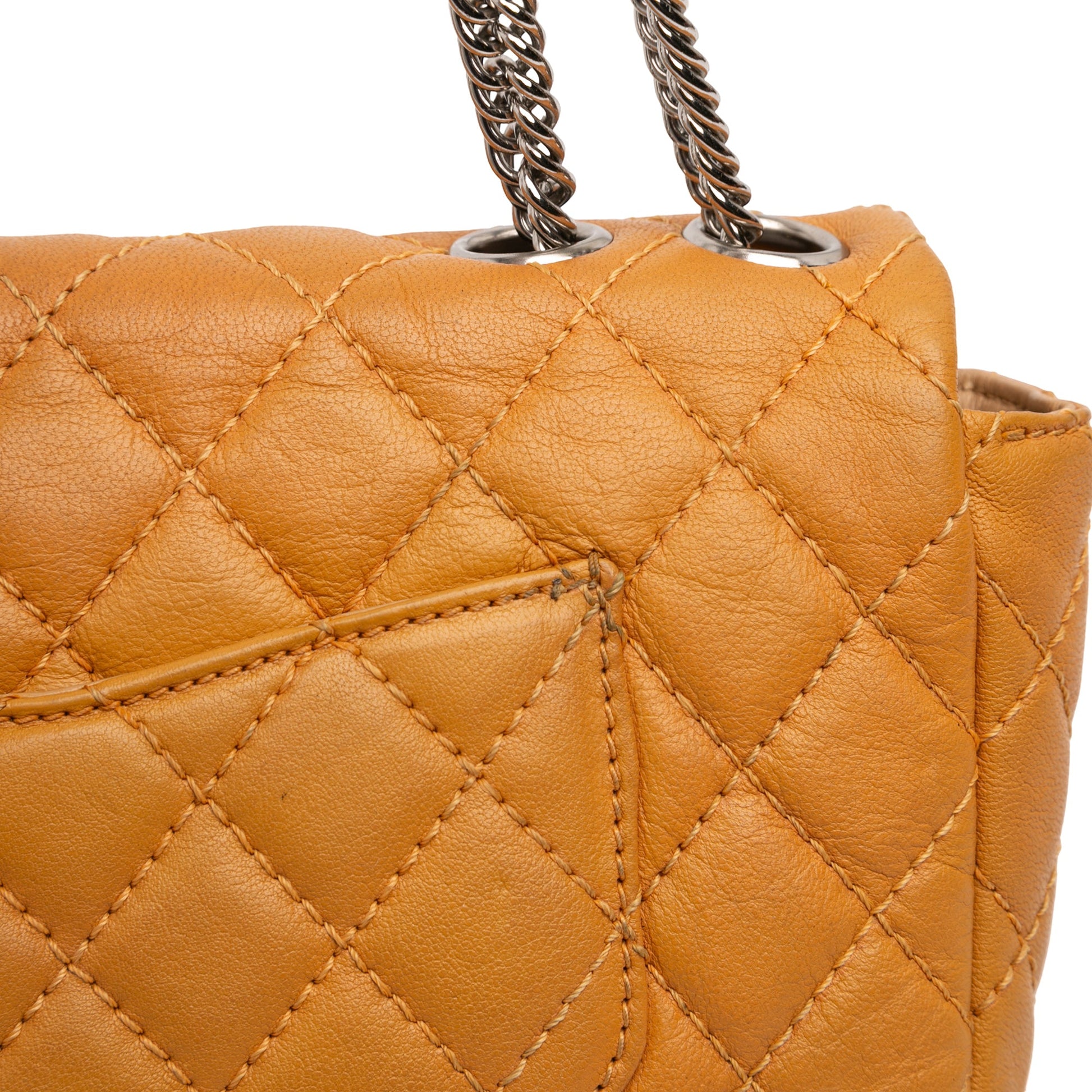 Chanel CC Quilted Lambskin East West Single Flap